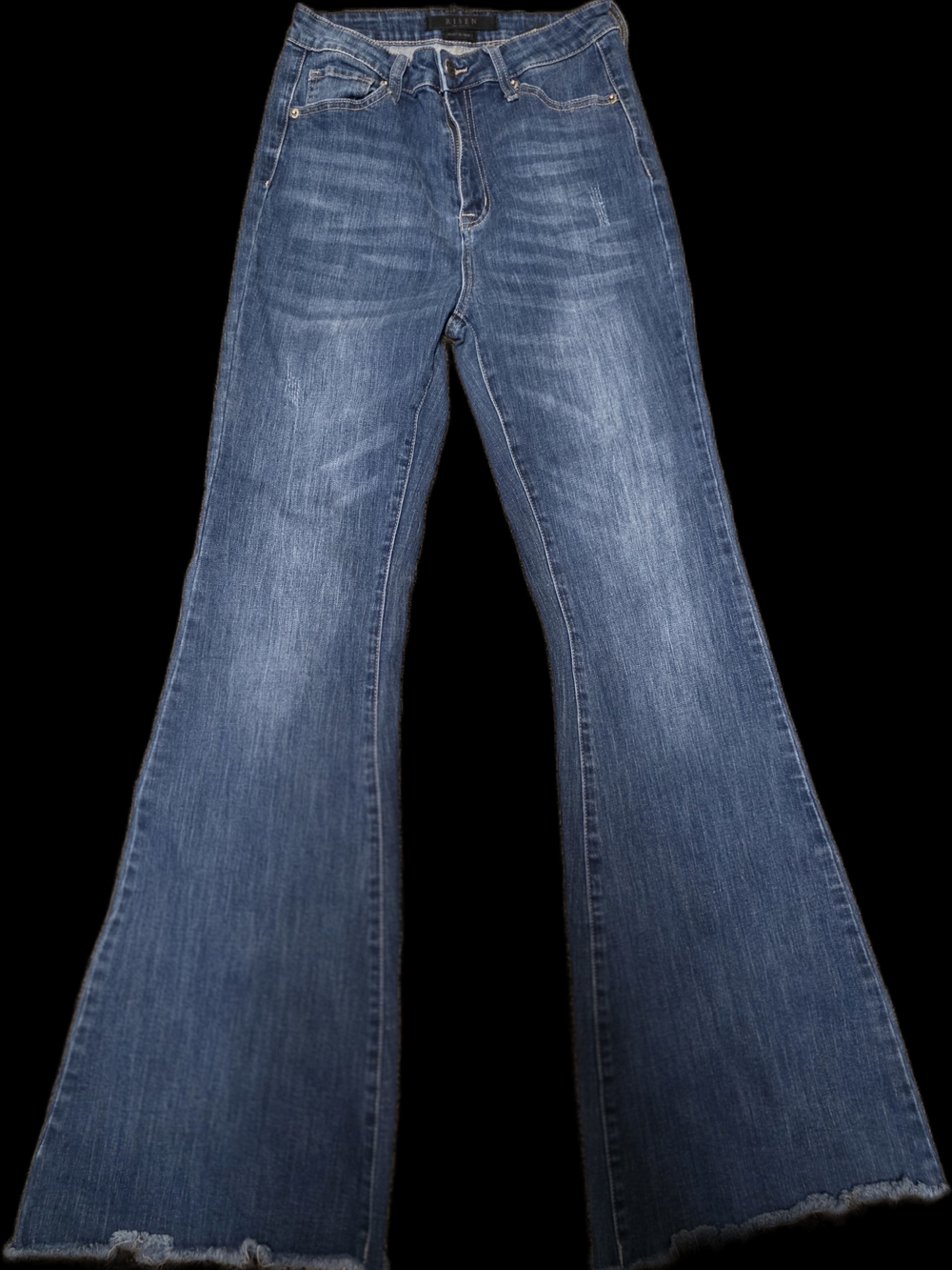 High-Rise Flared Jeans in Classic Blue Wash
